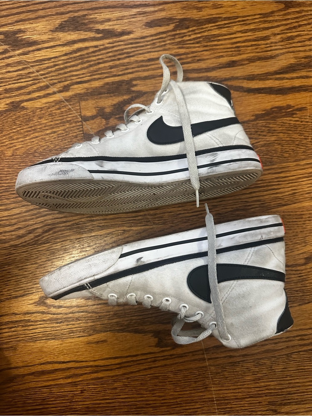 Nike White and Black High-Top Athletic Sneakers